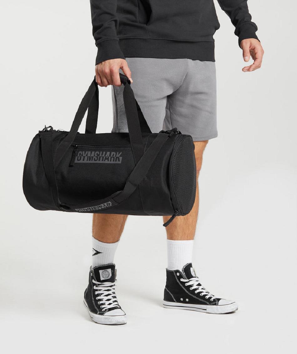 Bolsas Gymshark Bold Barrel Hombre Negras | CO 4066BEX